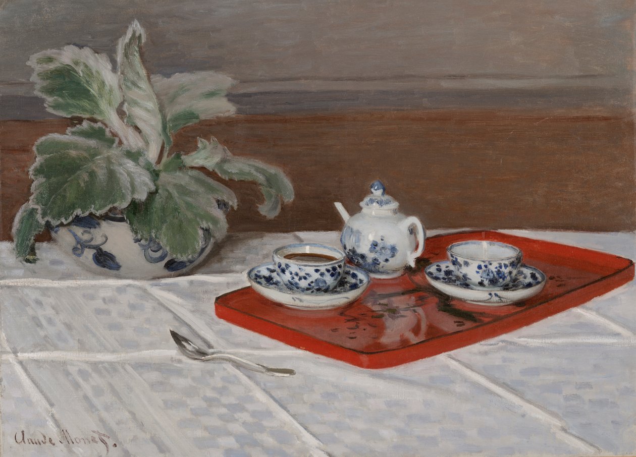 Stilleben, teservering av Claude Monet