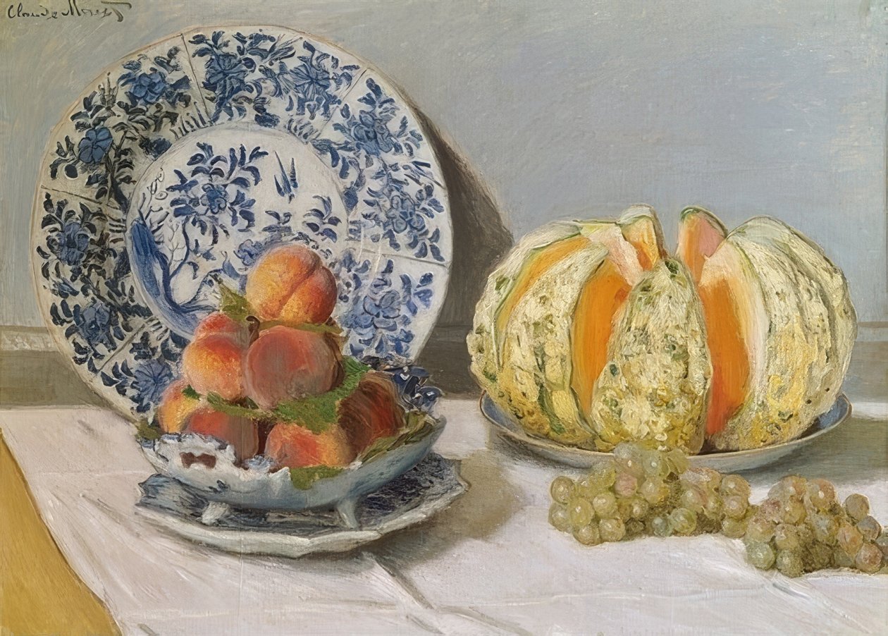 Stilleben med melon. 1872 av Claude Monet