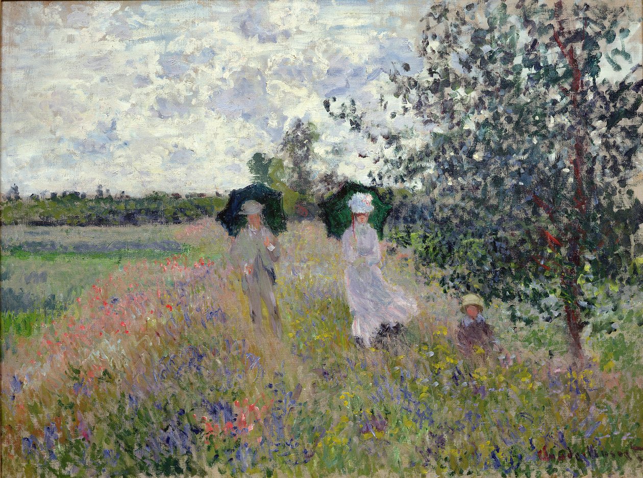 Tar en promenad nära Argenteuil av Claude Monet