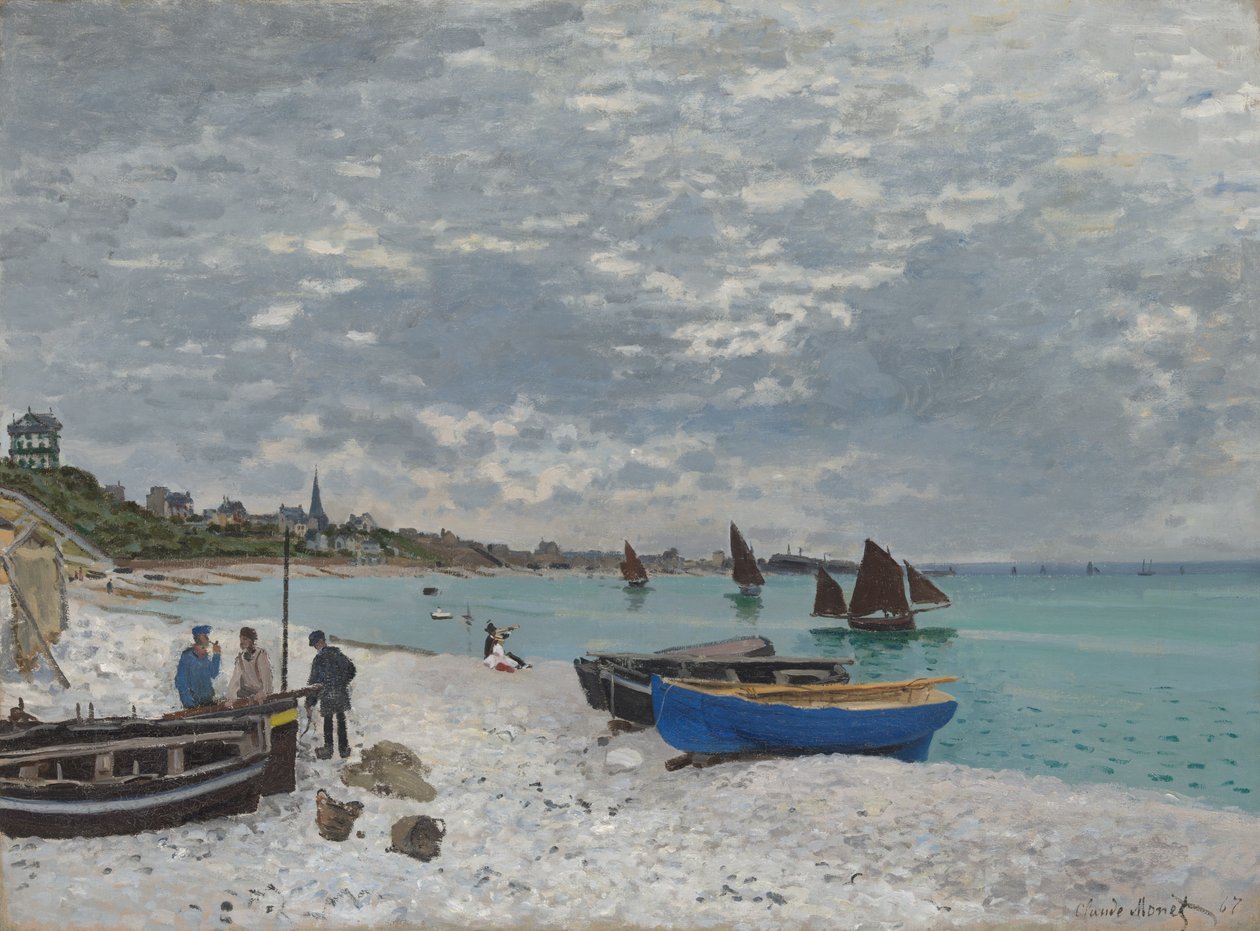 Stranden vid Sainte-Adresse av Claude Monet
