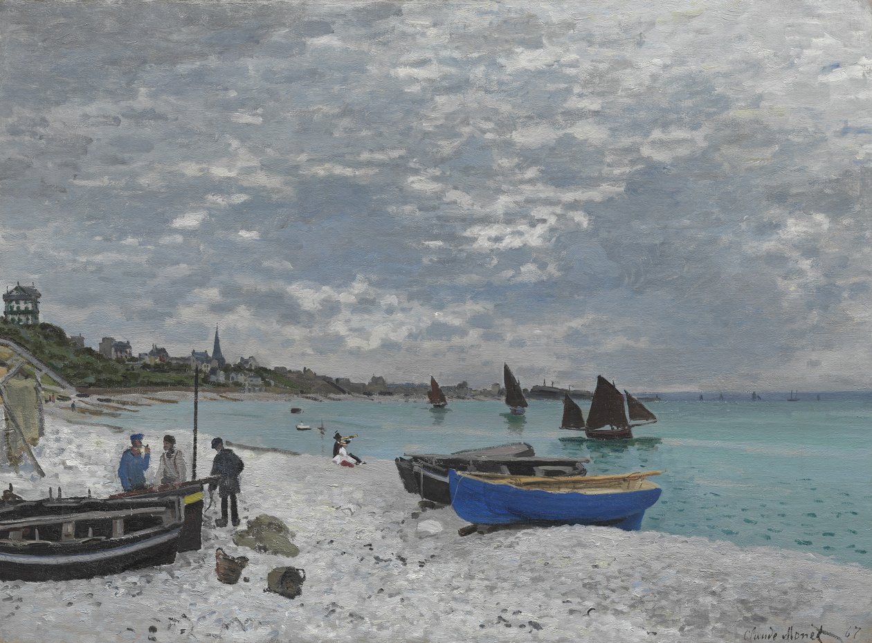 Stranden i Sainte-Adresse, 1867 av Claude Monet