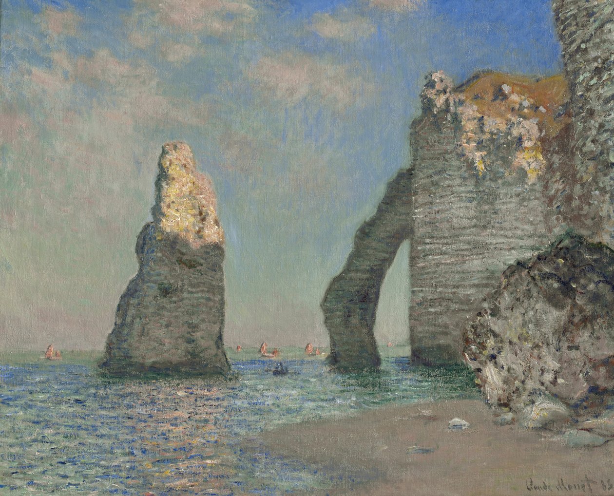 Klipporna vid Etretat, 1885 av Claude Monet