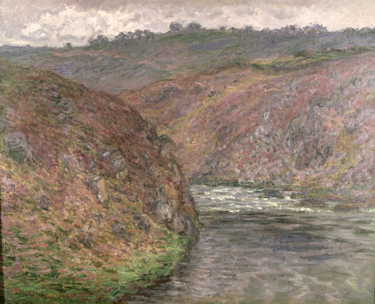 The Creuse, mörkt väder av Claude Monet