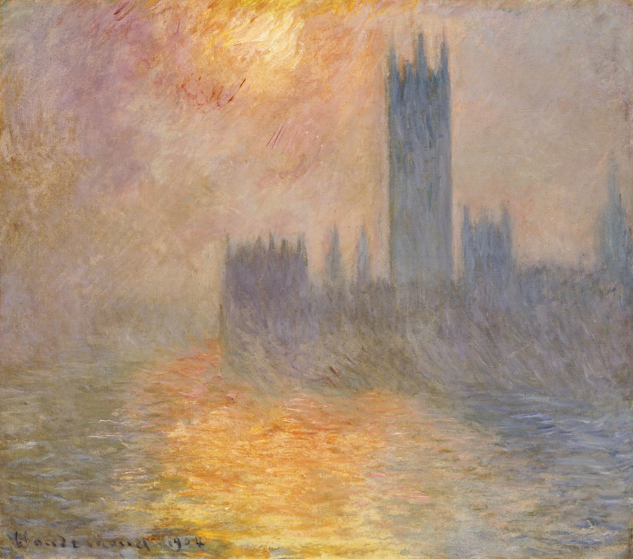 The Houses of Parliament, Sunset, 1904 av Claude Monet