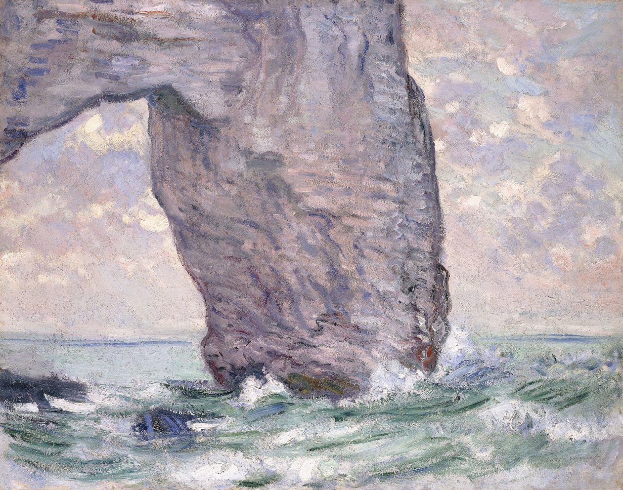 Manneporten sedd underifrån, 1883 av Claude Monet