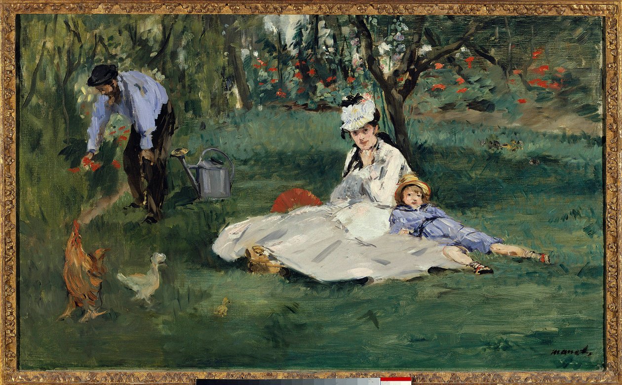 Familjen Monet i trädgården av Claude Monet
