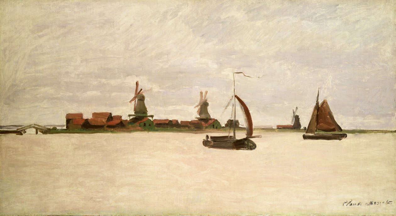 Den yttre hamnen i Zaandam, 1871 av Claude Monet