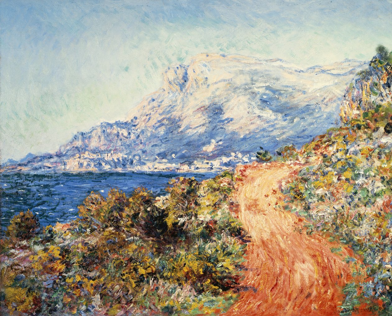 Röda vägen nära Menton, 1884 av Claude Monet