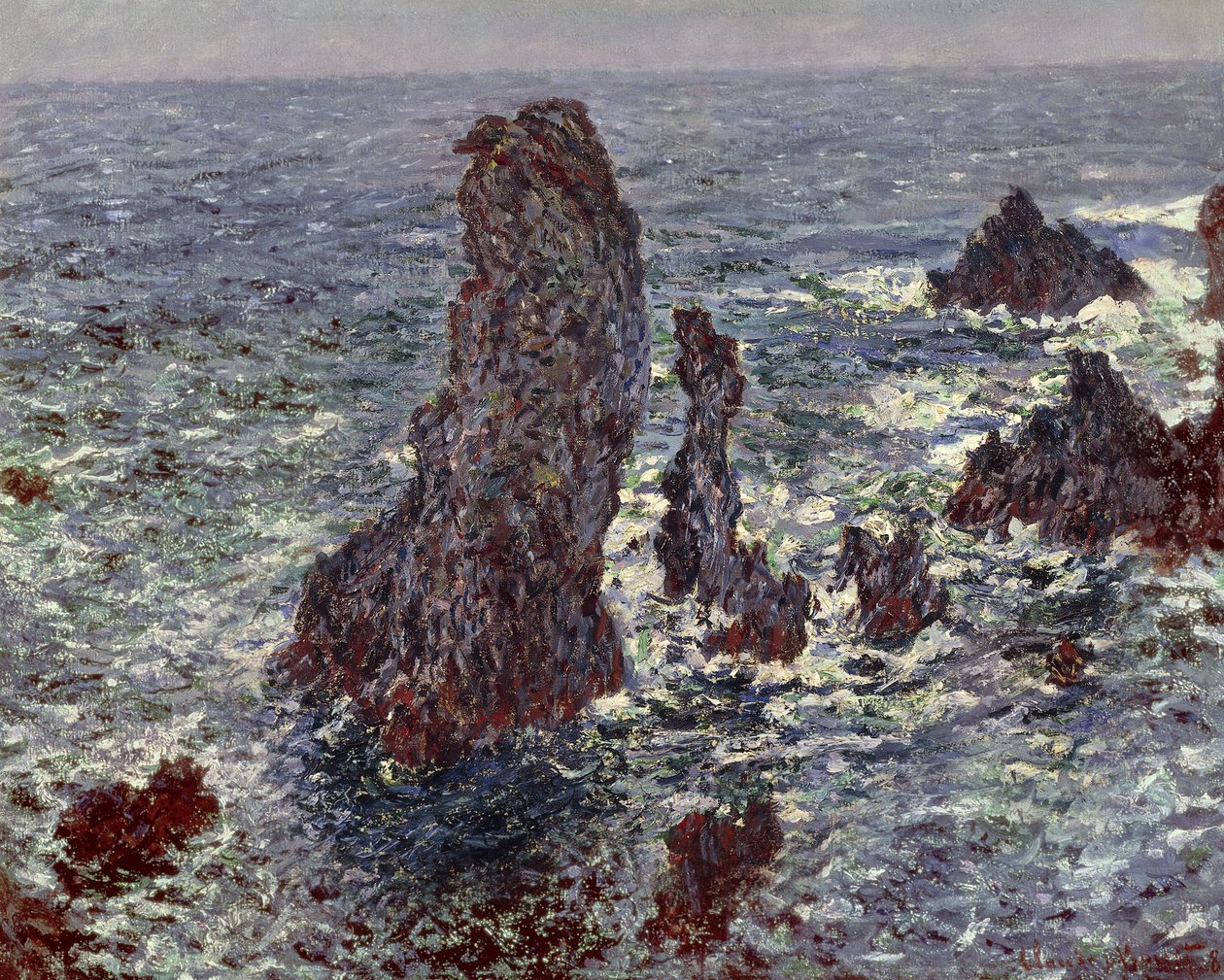 Klipporna vid Belle-Ile av Claude Monet