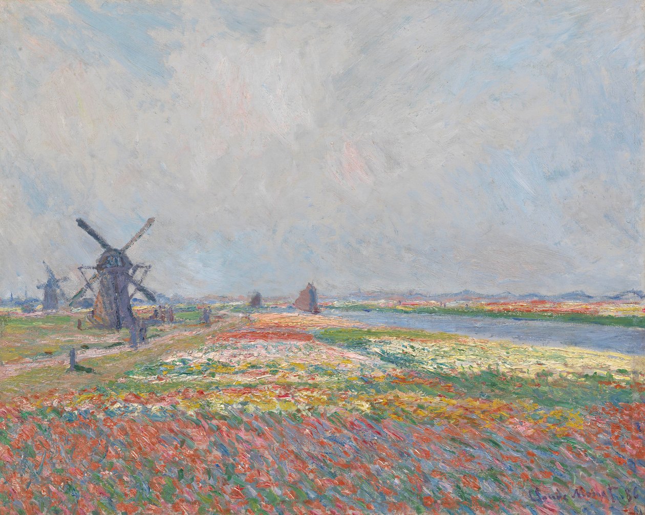 Tulpanfält nära Haag. av Claude Monet