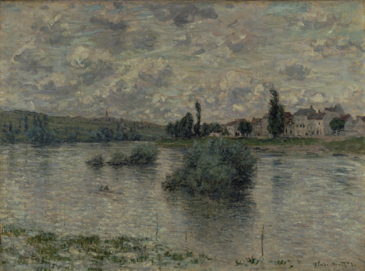 Utsikt över Seine, Lavacourt, 1880 av Claude Monet