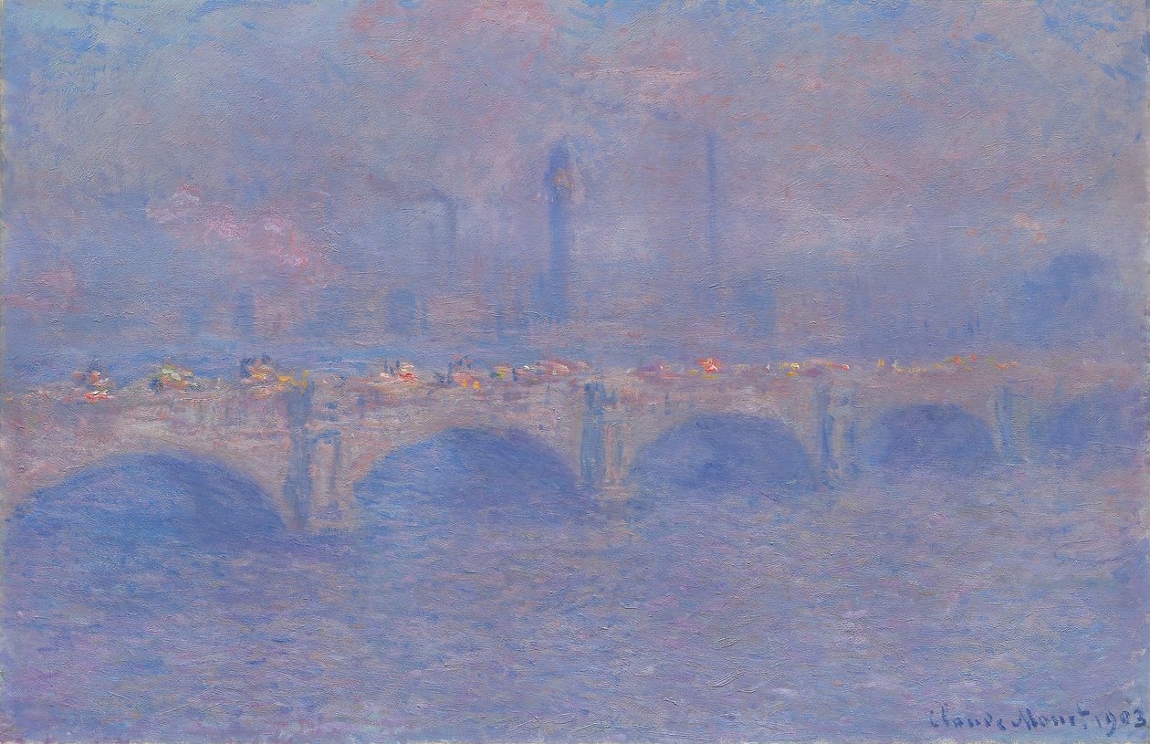 Waterloo Bridge, solljuseffekt av Claude Monet