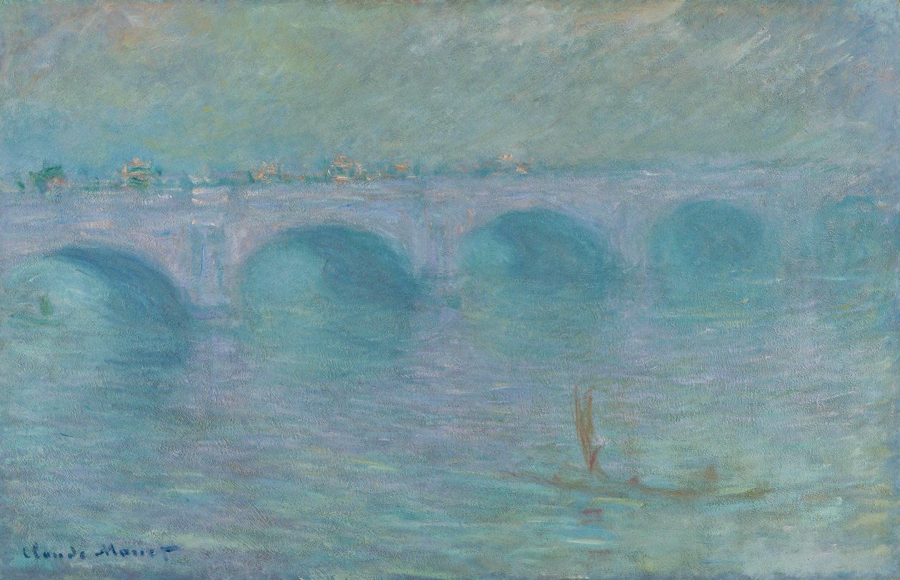 Waterloo-bron i dimman, 1903 av Claude Monet