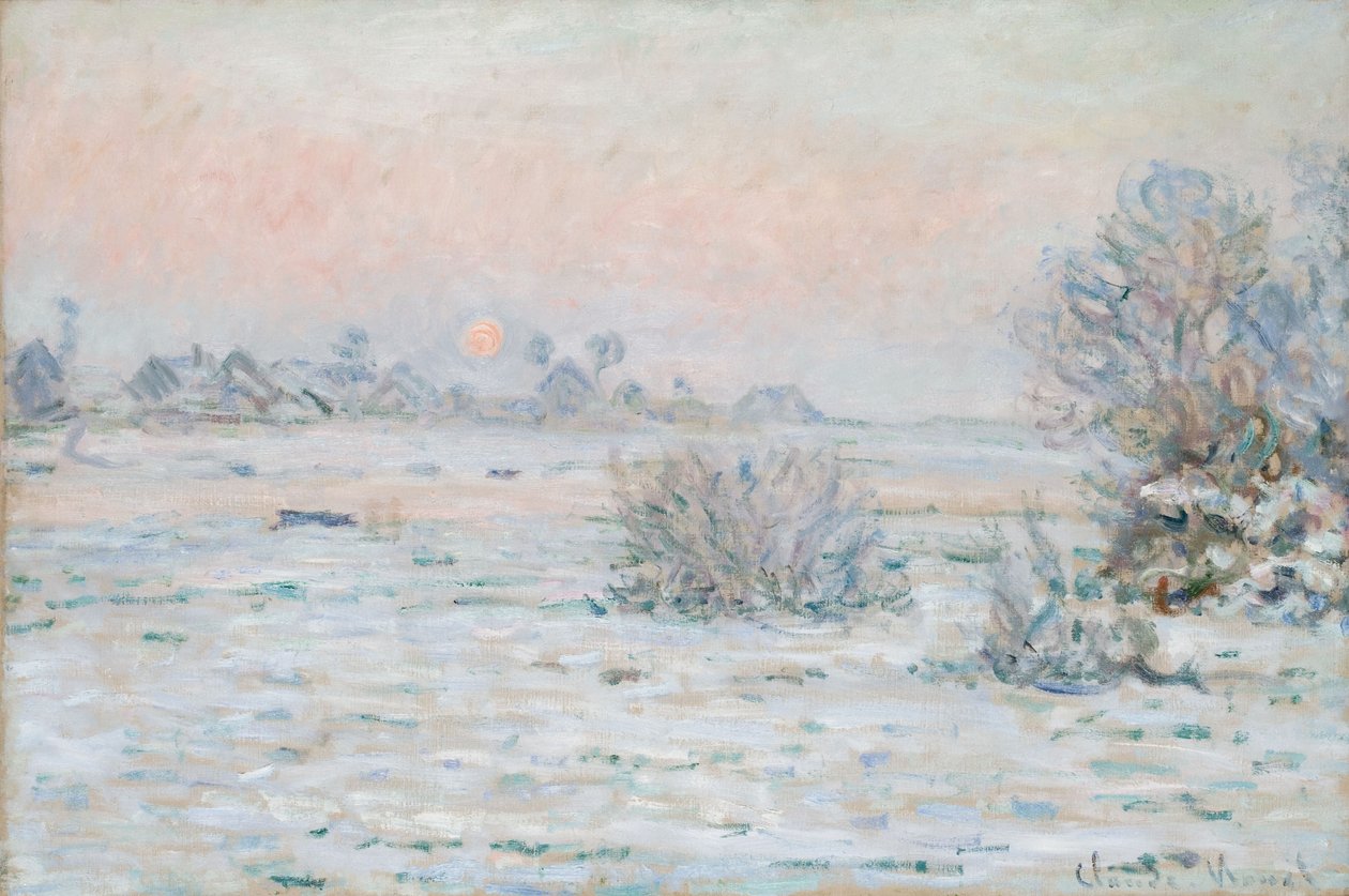 Vintersol på Lavacourt av Claude Monet