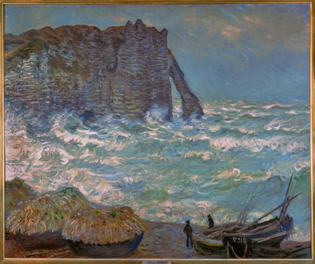 Étretat, grov sjö av Claude Monet