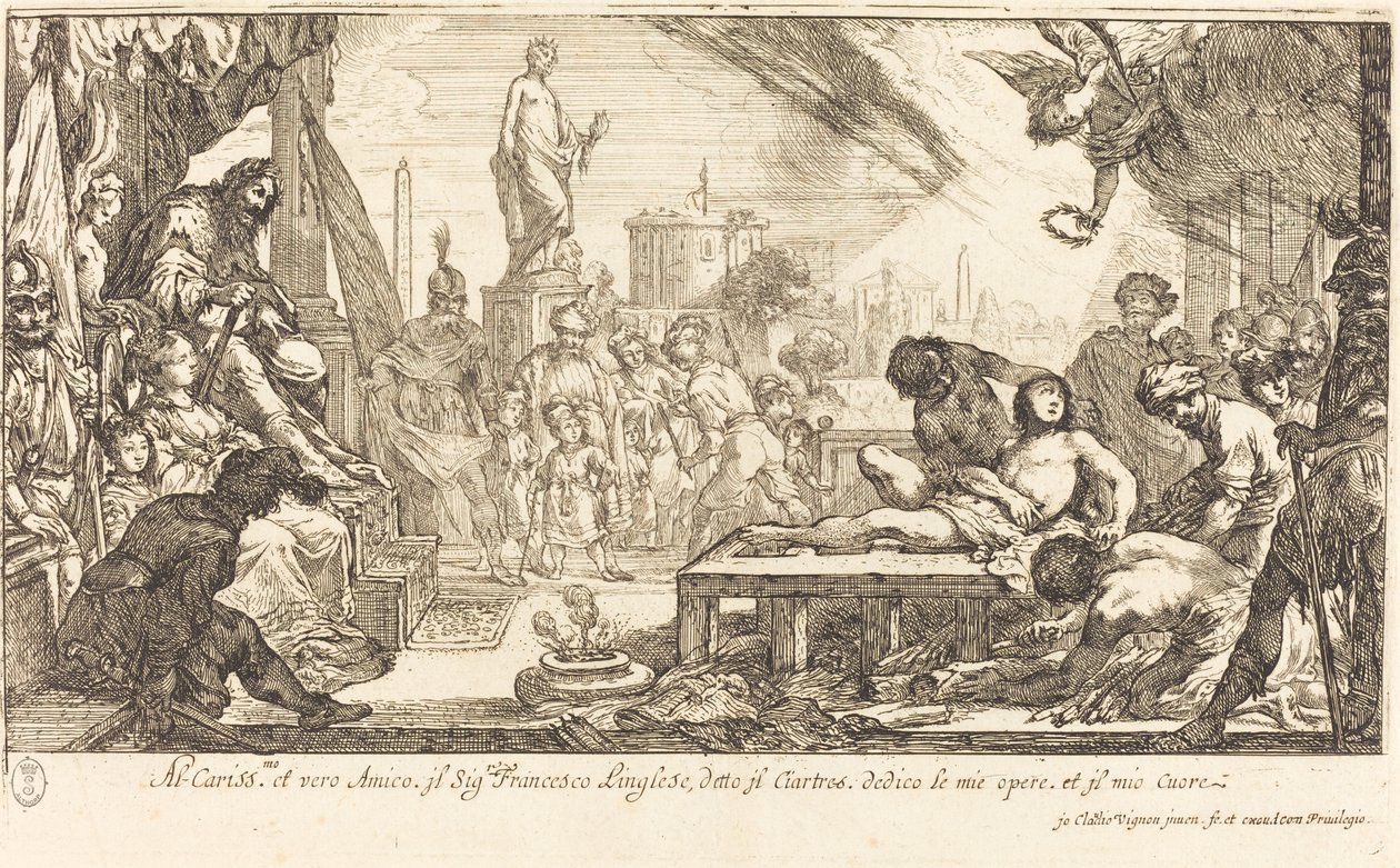 Saint Lawrences martyrskap av Claude Vignon