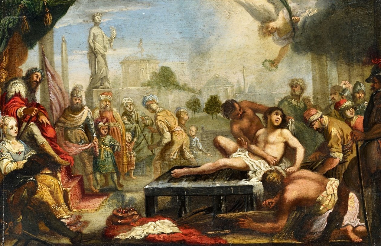 Sankt Lawrence martyrskap av Claude Vignon