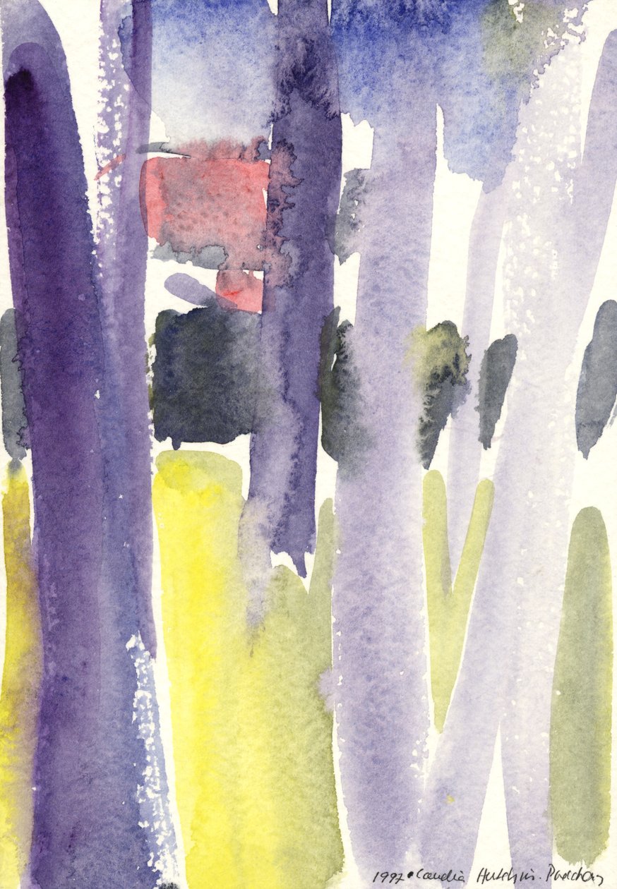 Träd i en trädgård, 1997 (akvarell) av Claudia Hutchins Puechavy