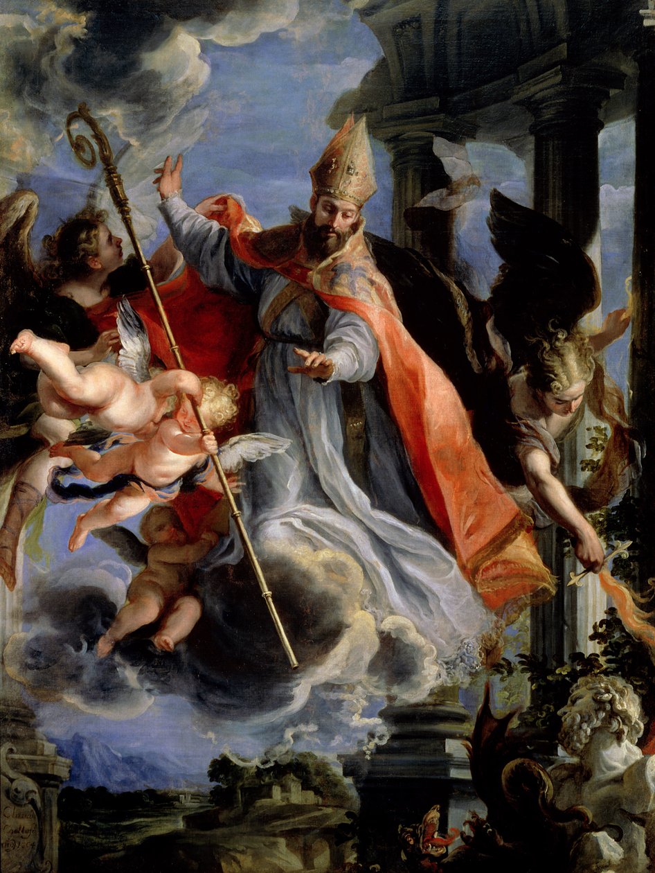 Le Manumalo o St. Augustine (354-430) 1664 swed av Claudio Coello
