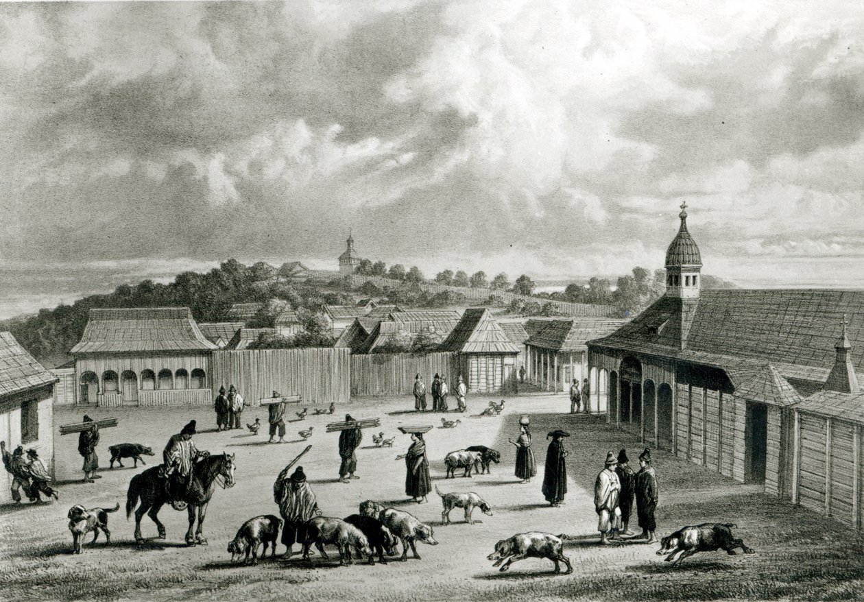 Plaza de San-Carlos de Chiloe, 1835 ] av Claudio Gay