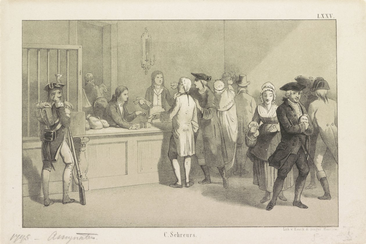 Betalning av assignats, 1795 av Clemens Prosper Schreurs