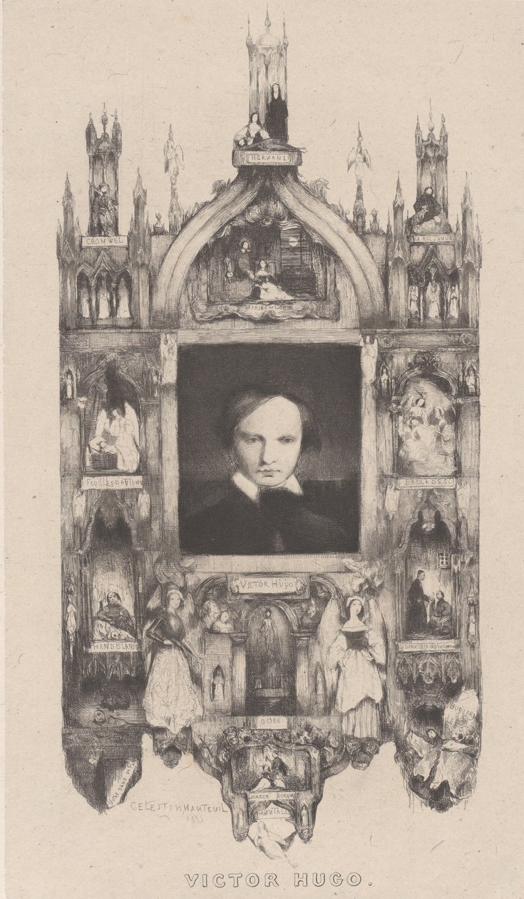 Porträtt av Victor Hugo, 1833. av Célestin Nanteuil