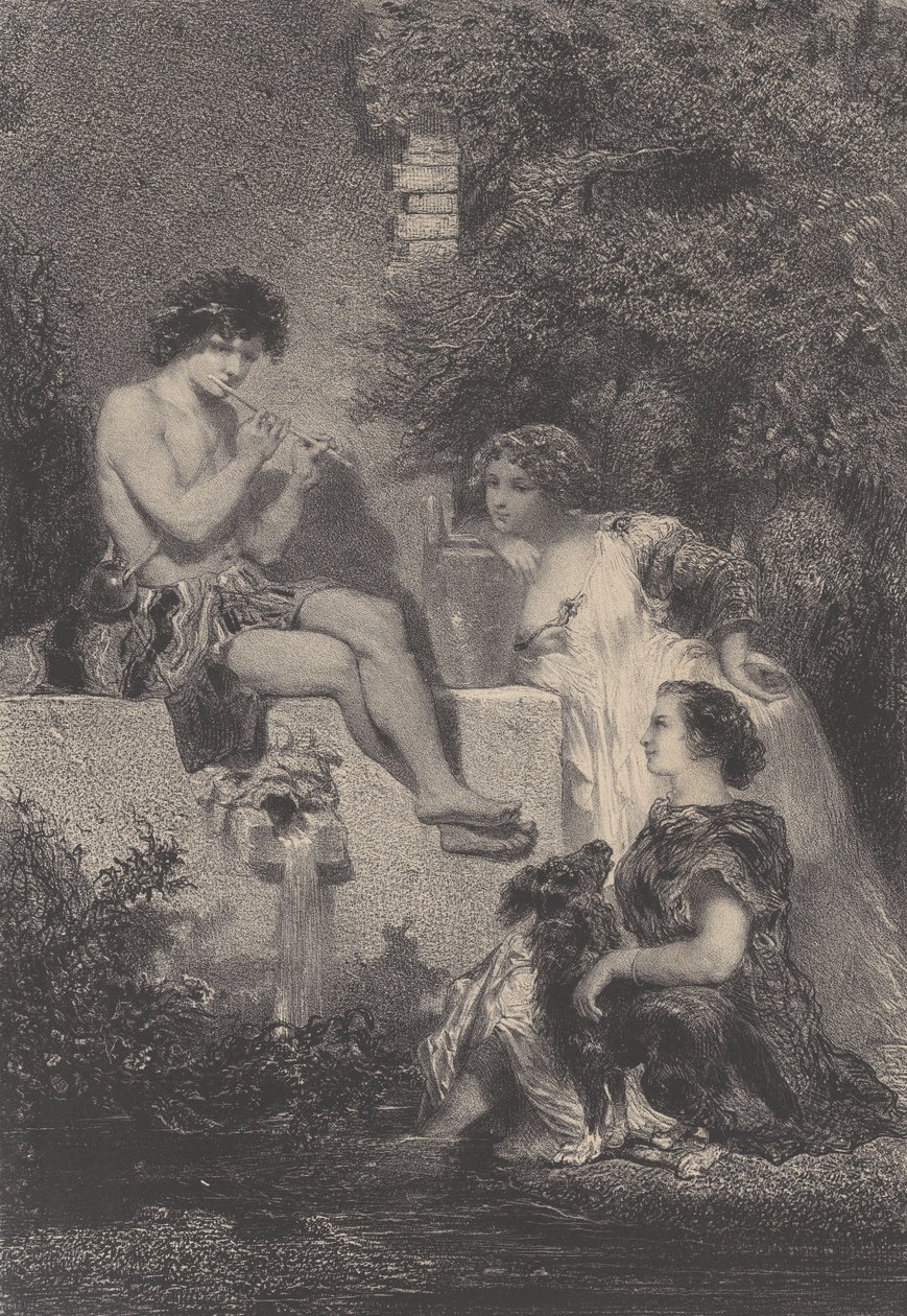 Fontänen, ca. 1830-70. av Célestin Nanteuil