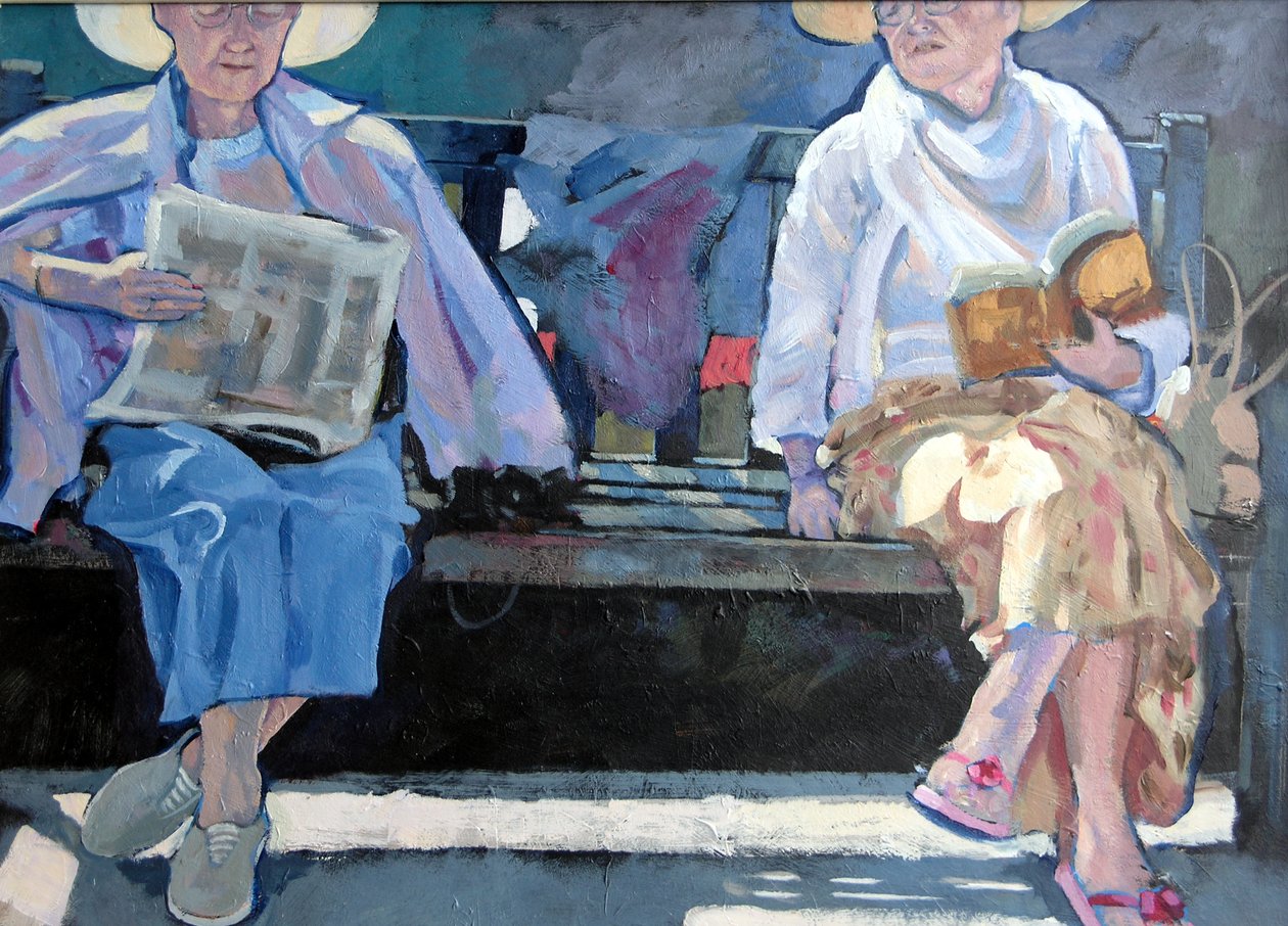 Bänk, 2007 (akryl ombord) av Clive Metcalfe