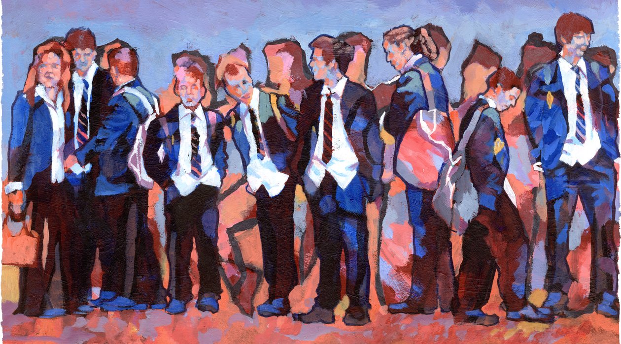 Platform, 2007 (akryl ombord) swed av Clive Metcalfe