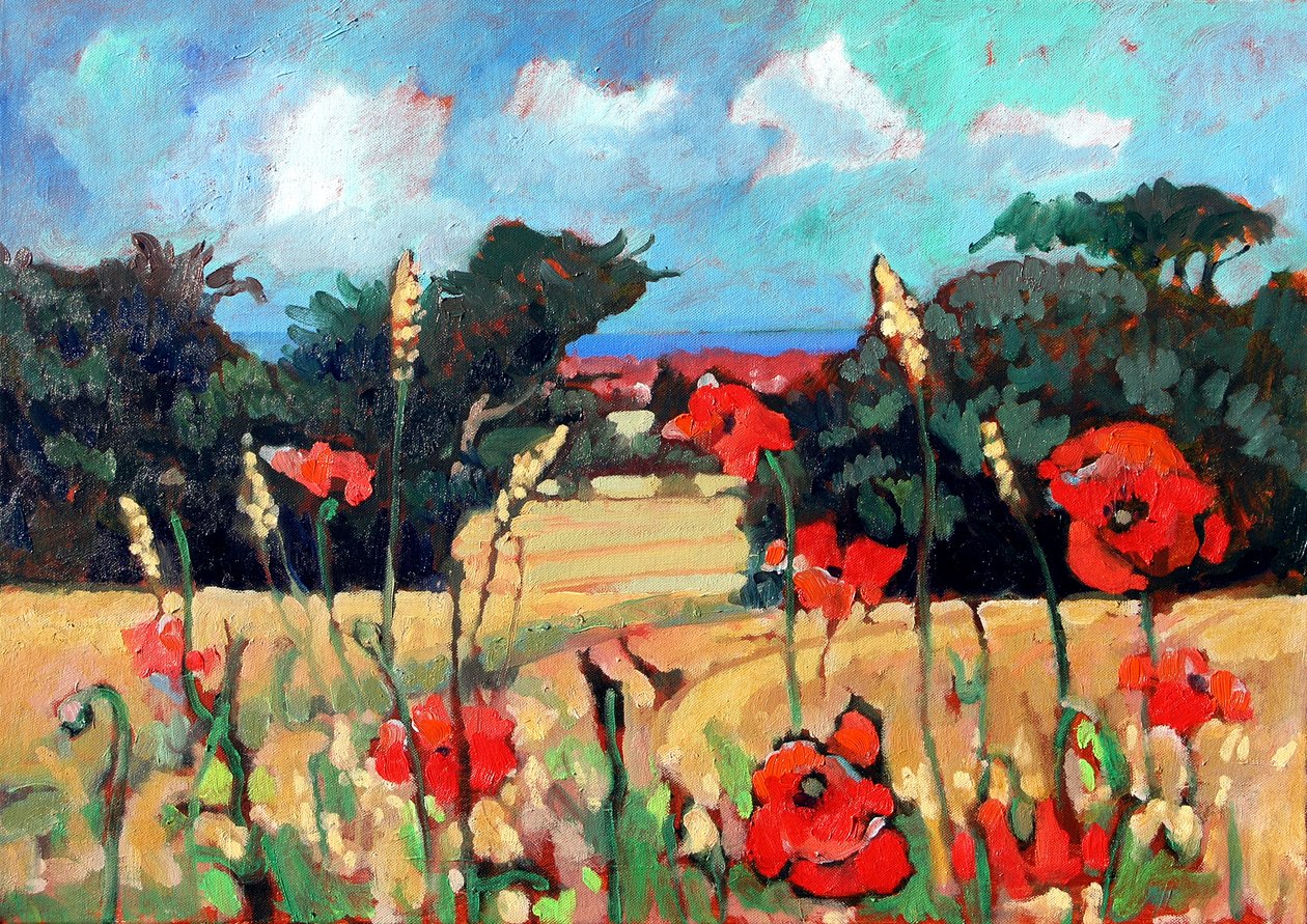 Kent Poppies, 2007 (akryl på duk) av Clive Metcalfe