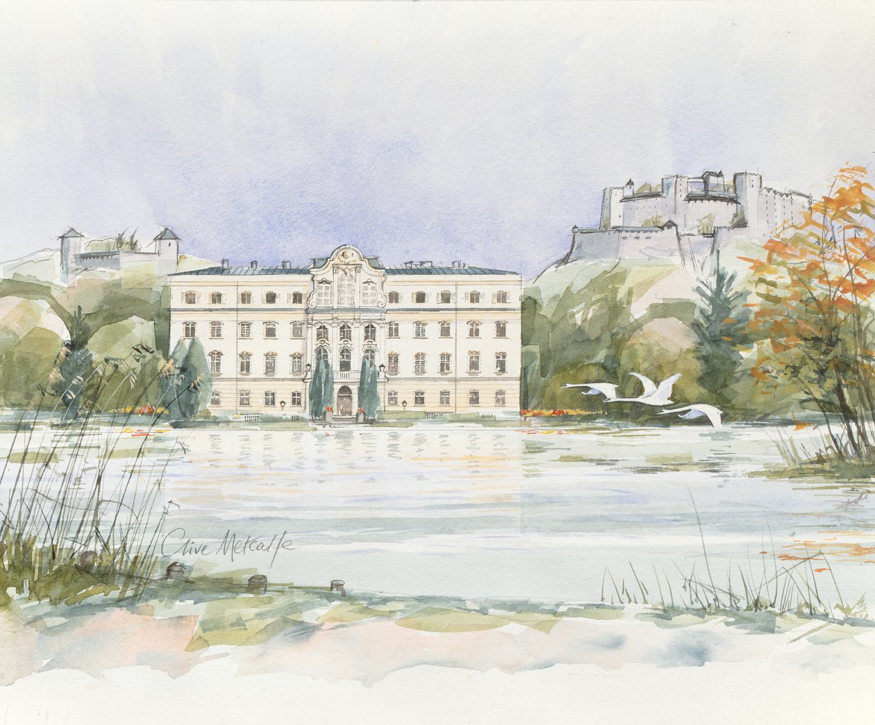 Salzburg Sound of Music (wc på papper) av Clive Metcalfe