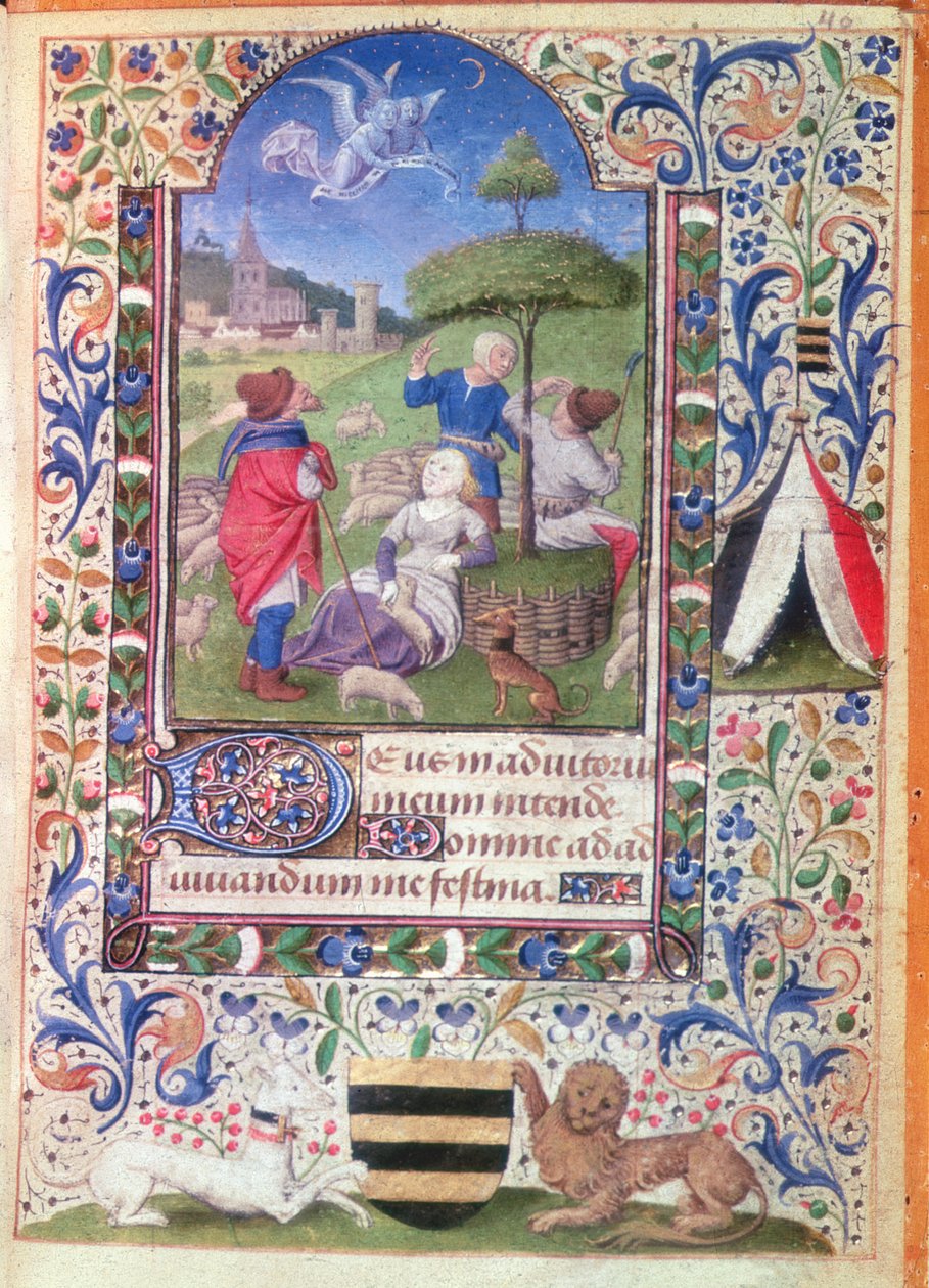 Codex 1929,f.40: Budskap till herdarna, 1450-75 av Coeting Master