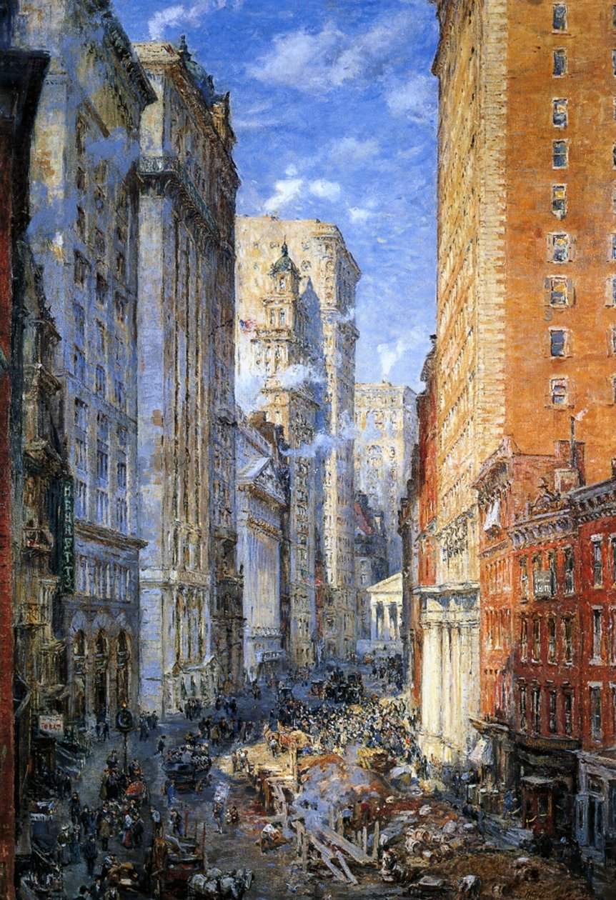 Broad Street, New York, ca 1904 av Colin Campbell Cooper
