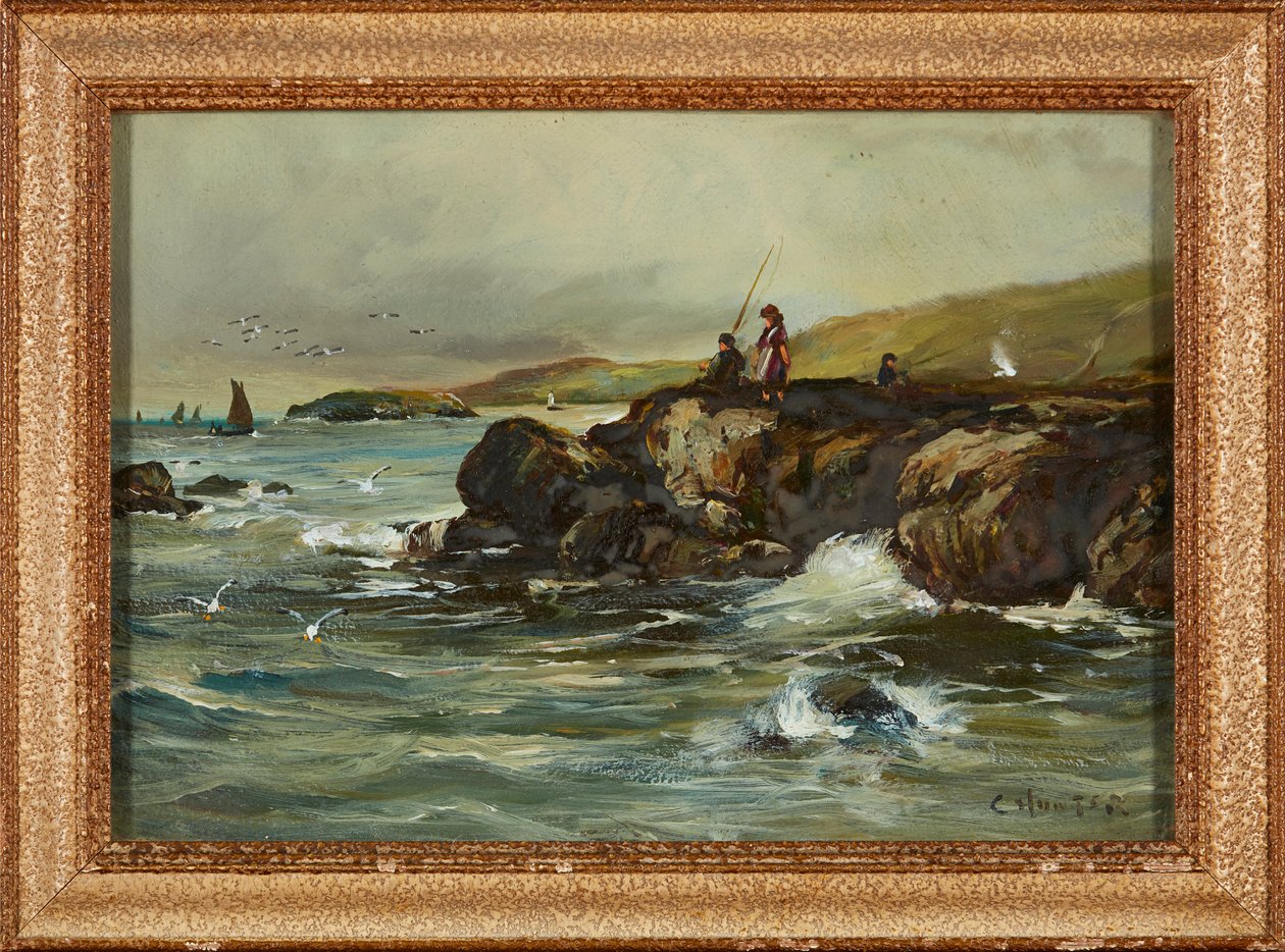 En dags fiske (olja ombord) av Colin (attr.to) Hunter