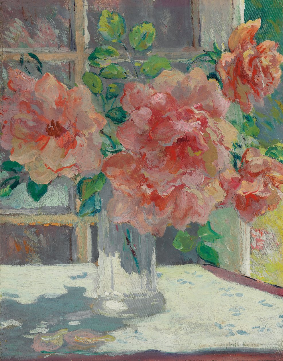 Rosor (olja på duk) av Colin Campbell Cooper