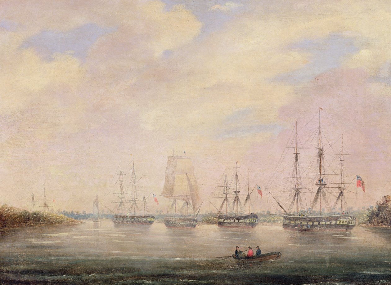 Utsikt över Port Adelaide, South Australia (akvarell) av Colonel William Light