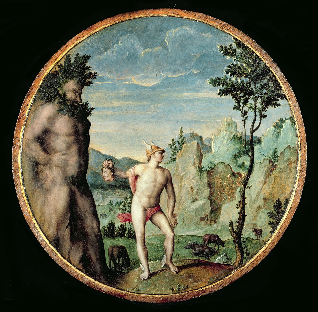 Perseus gör atlas till sten av Congnet