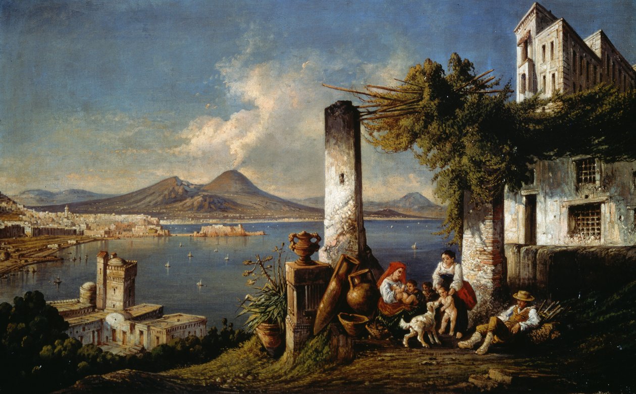 Neapel sett från Posillipo (olja på duk) av Consalvo Carelli
