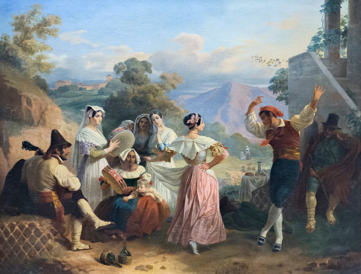 Traditionell dans (olja på duk) av Consalvo Carelli
