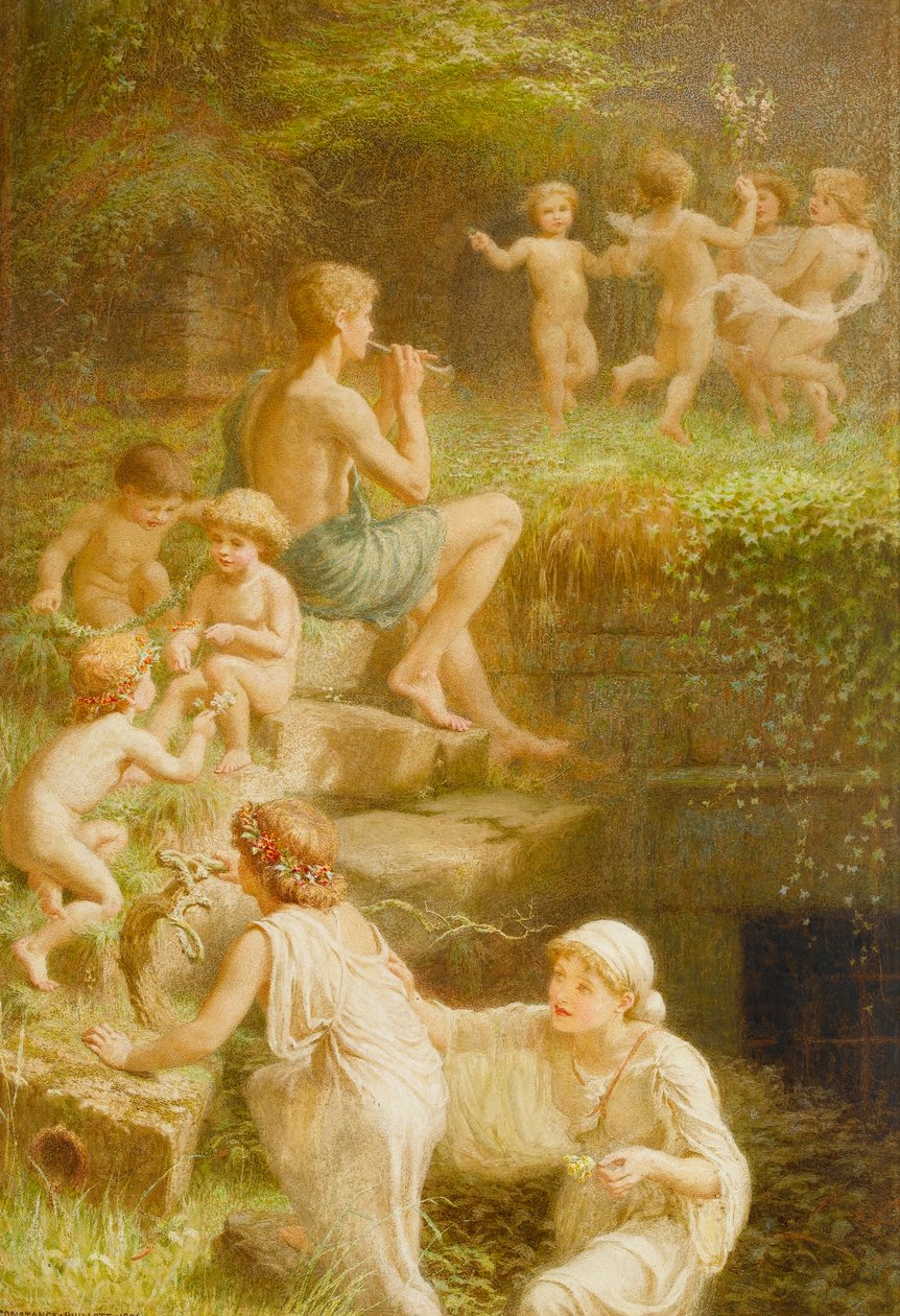 Arcadian Revelry: The Coming of Spring (wc på papper) av Constance Phillott