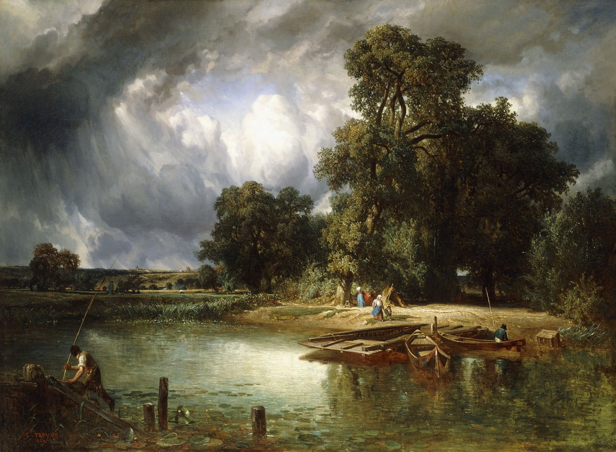 Färjeöverfarten, 1849 av Constant Emile Troyon
