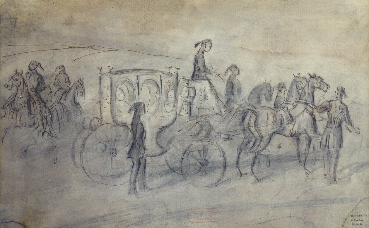 The Sultans Carriage, 1800-talet (ritning) av Constantin Guys
