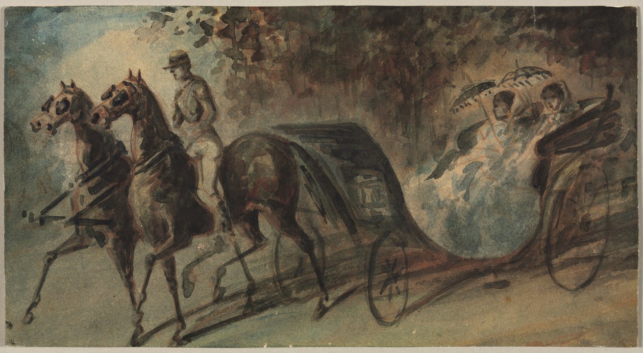 Vagn i Bois de Boulogne av Constantin Guys