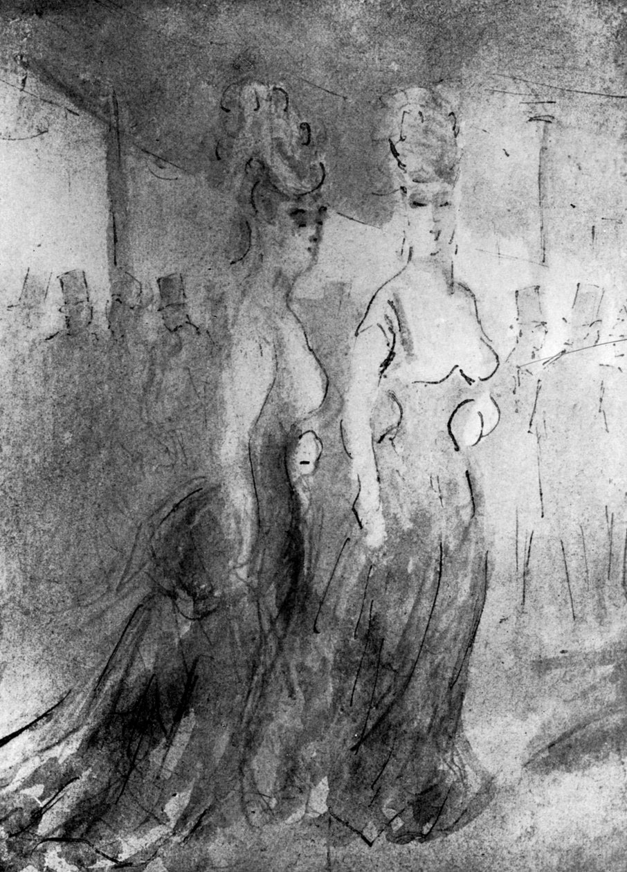 Two Elegantes, 1800-talet, 1930. av Constantin Guys
