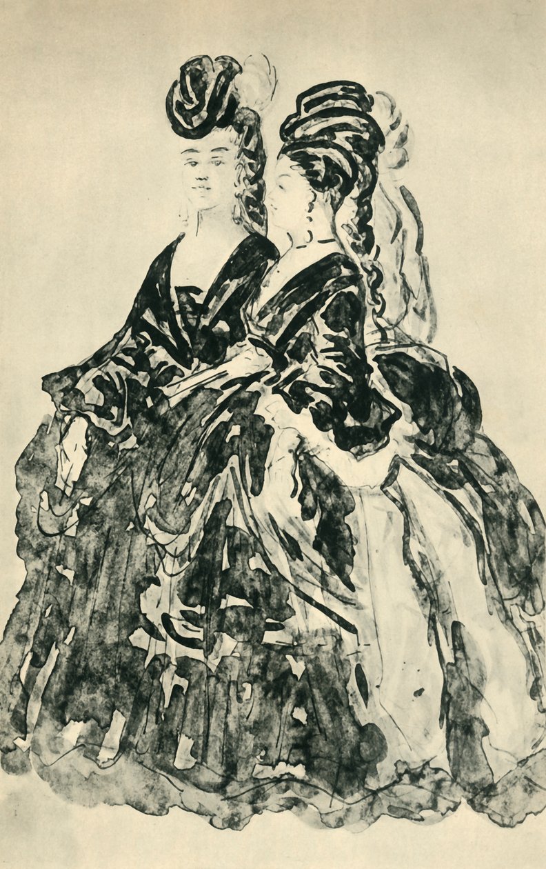 Deux Lorettes, mitten av slutet av 1800-talet, 1943. av Constantin Guys
