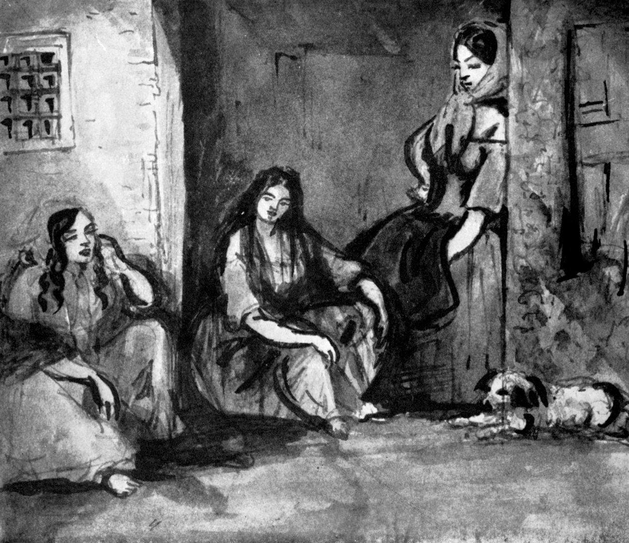 På dörren, 1800-talet, 1930 av Constantin Guys