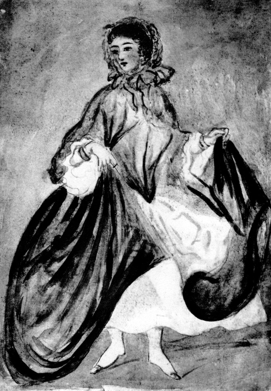 Studie av en kvinna, 1800-talet, 1930. av Constantin Guys