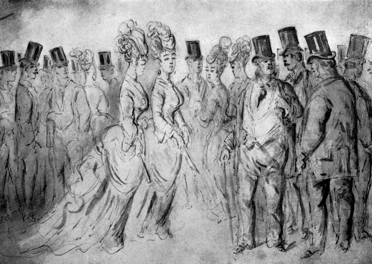 Promenade, 1800-talet, 1930. av Constantin Guys