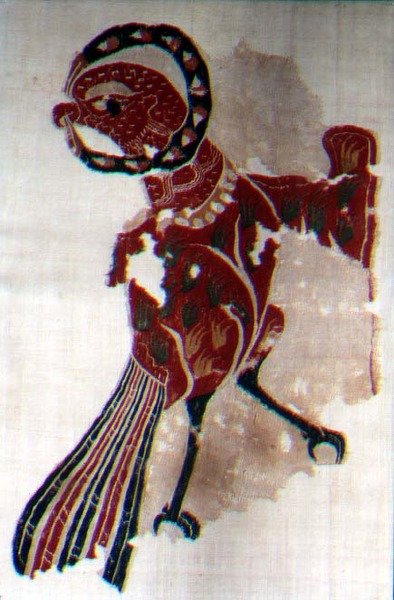 Tyg med örnar (linne och ull) av Coptic