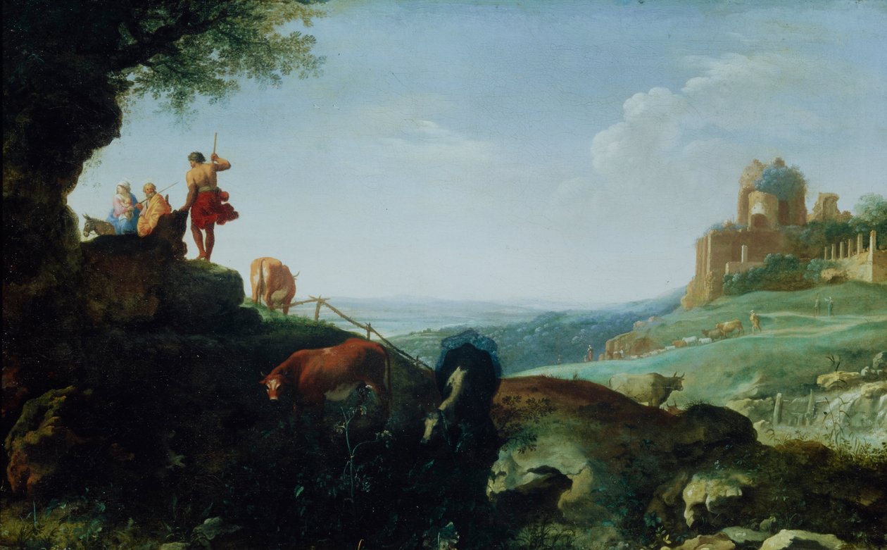 Landscape with the Flight to Egypt av Cornelis van Poelenburch